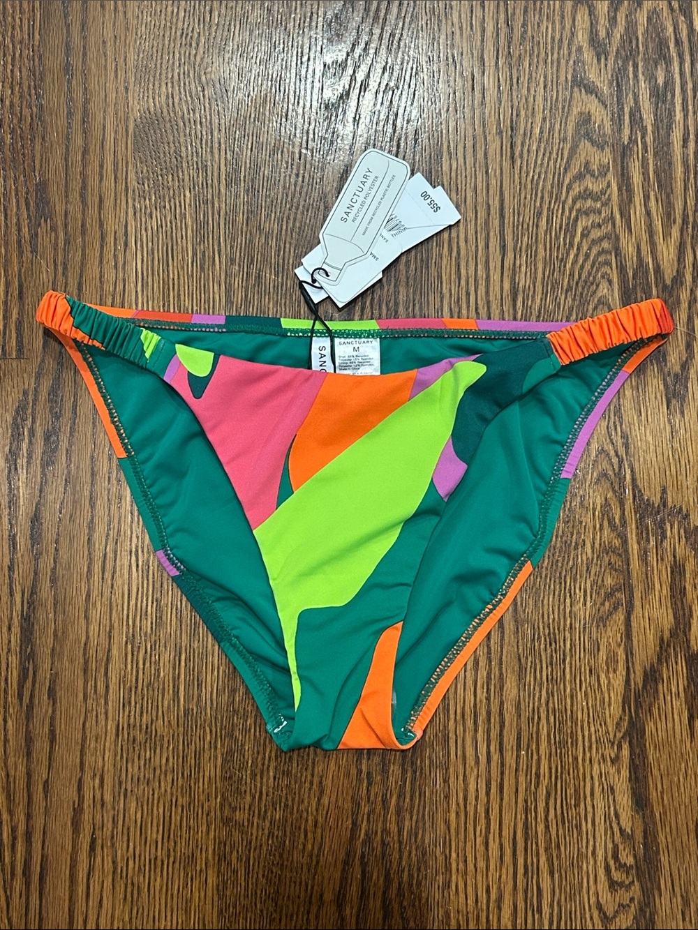 SANCTUARY Bold Beach Hipster Bright Multi-Color Women’s Bikini Bottom Sz M NWT